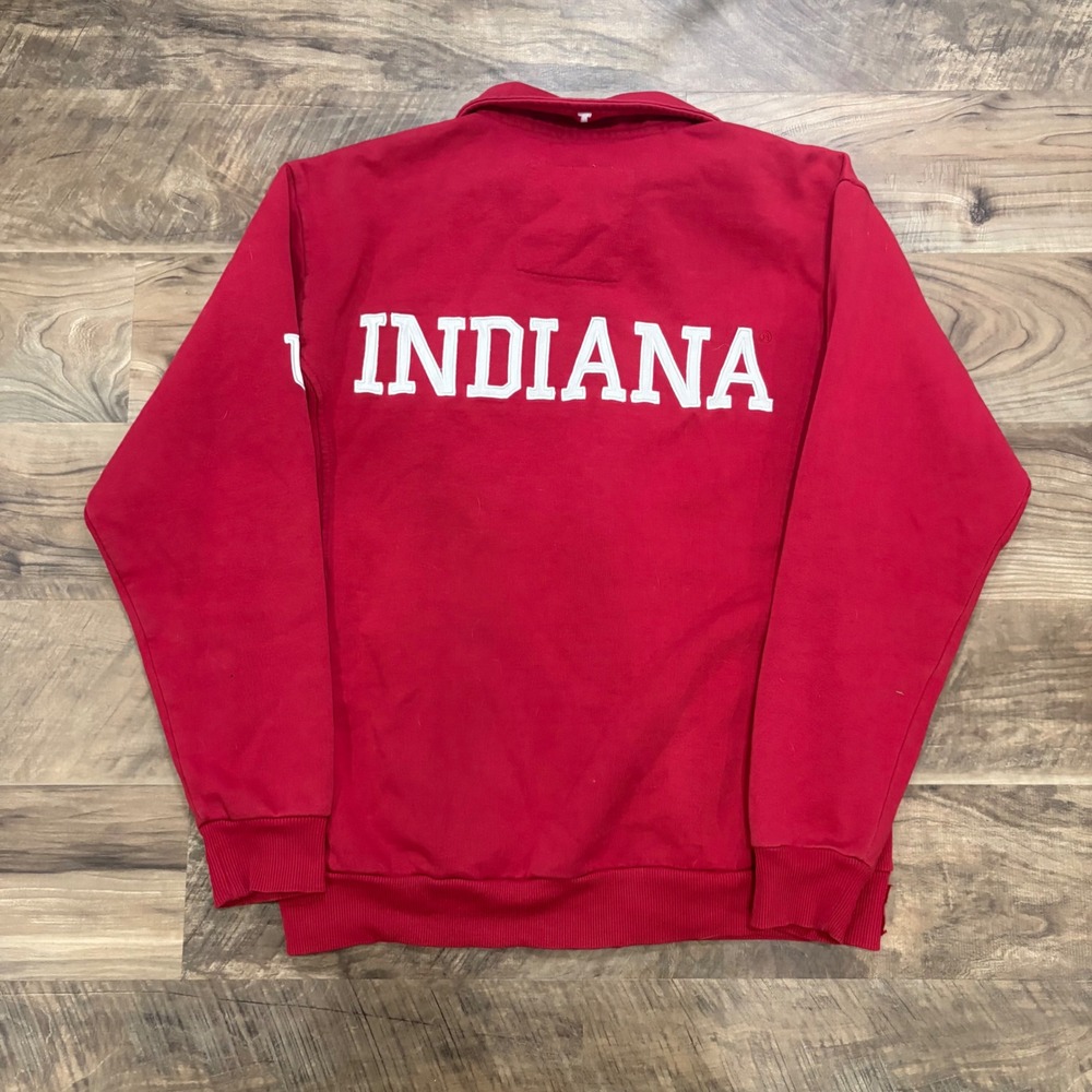 Vintage Y2K IU Jacket Indiana Hoosiers Mens Medium Red Full Zip Fleece - Picture 5 of 7